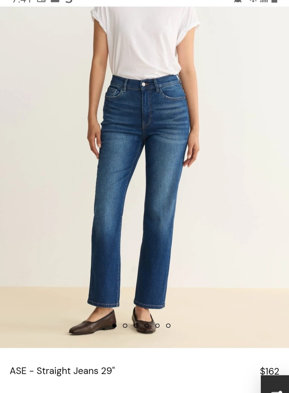 Warp + Weft ASE Straight Leg Jeans in Dark Blue Denim SIZE 26